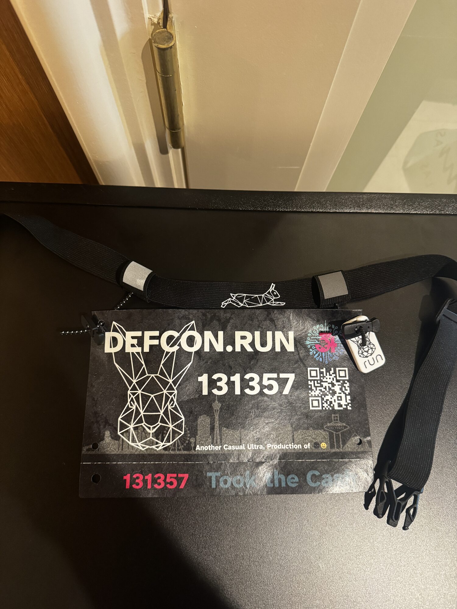 DEFCON.RUN race bib number 131357 with belt